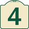 Signmission Designer Series Sign W/ Number 4, Tan & Green Heavy-Gauge Aluminum Sign, 18" x 18", TG-1818-22895 A-DES-TG-1818-22895 - alternate 1